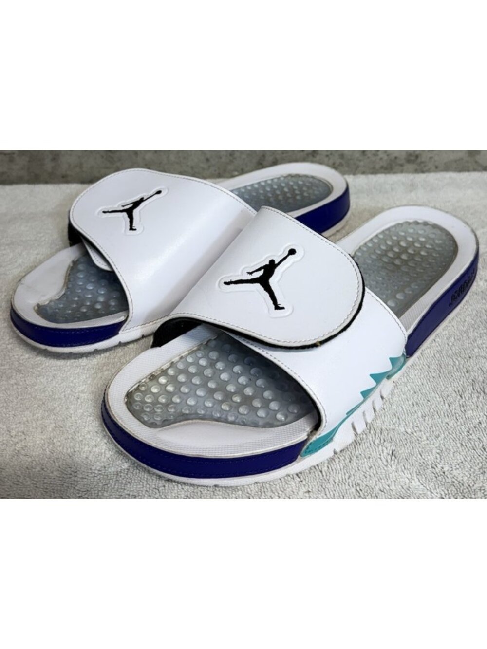Jordan Hydro Retro 5 Slides Mens Size 12 Grape White Purple 555501-103